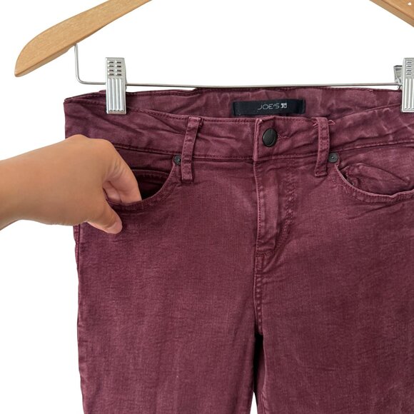 Women's JOE'S Low-Rise Skinny Jeans Pants in Maroon - Size: 25 - Picture 3 of 4